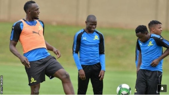 The fastest man on earth, Jamaican Usain Bolt, joined up with South African side Mamelodi Sundowns at their Chloorkop training facility on Monday.